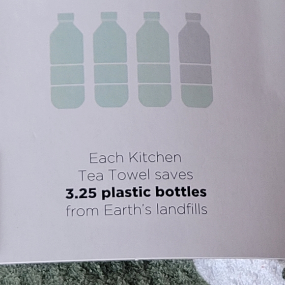 Haven QUICK DRY White Floral Green Tea Towels set of 2 - Picture 5 of 12